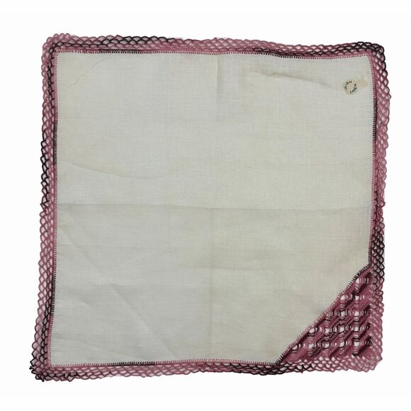 Irish Linen Bridesmaid Handkerchief Wedding Crochet Lace Cottagecore Granny - Picture 5 of 5